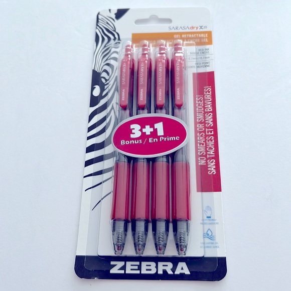 🆕 NEW Red Gel Retractable Pen with No Smears or Smudges, Fast Dry (0.7mm) - Picture 2 of 6
